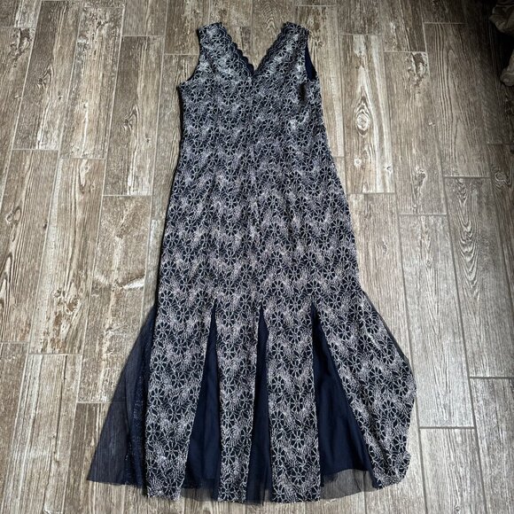 Vintage Y2k 90s Whimsigoth Fairy Maxi Dress Embroidered Plus 2X Sheer Mermaid - Picture 9 of 12